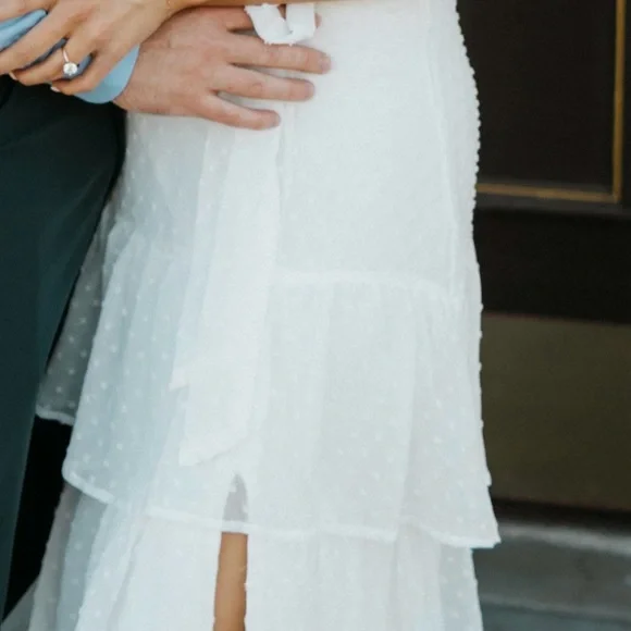 Lulus Dear To My Heart White Swiss Dot Tiered Ruffled Midi Dress - Picture 5 of 5